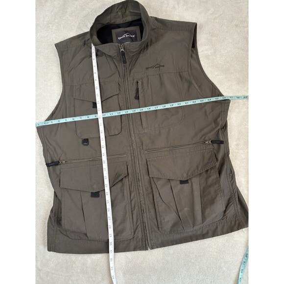 Eddie Bauer Mens XLarge XL Multi-Pocket Vest Outdoors Gilet Fishing Utility Gray - Picture 8 of 9
